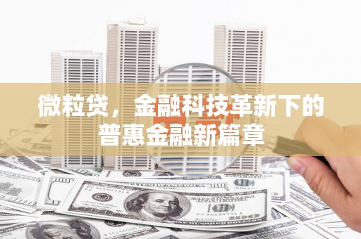 永德微粒贷，金融科技革新下的普惠金融新篇章