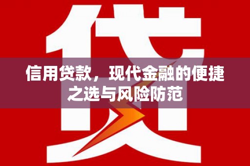 新店信用贷款，现代金融的便捷之选与风险防范