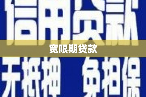 广东宽限期贷款