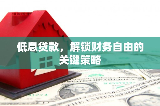 荔湾低息贷款，解锁财务自由的关键策略