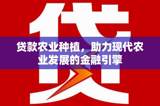 溪口贷款农业种植，助力现代农业发展的金融引擎