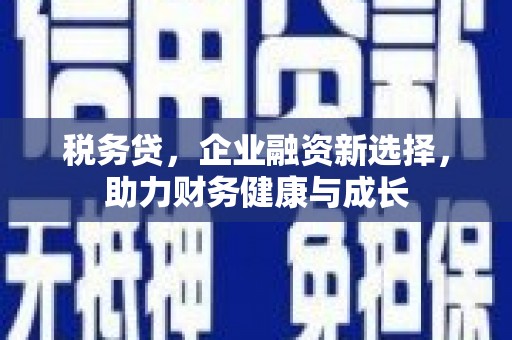 达拉特旗税务贷，企业融资新选择，助力财务健康与成长